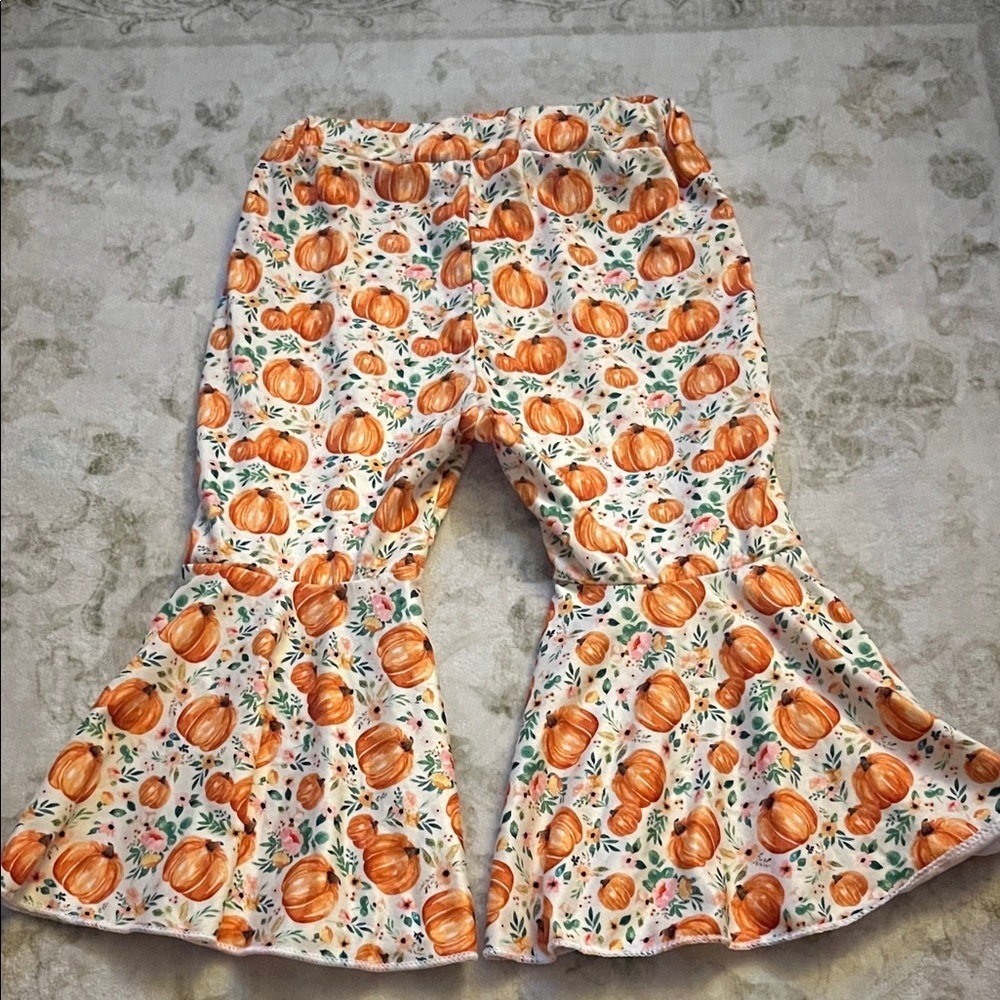 Pumpkin Print Bell-Bottoms